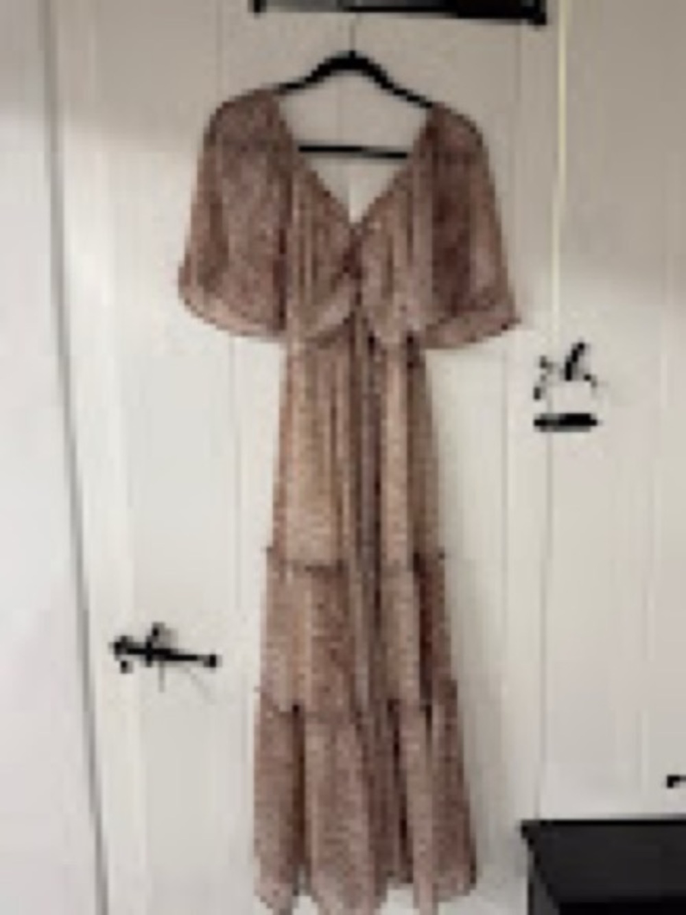 Anthropologie Flutter-Sleeved Maxi in mauve